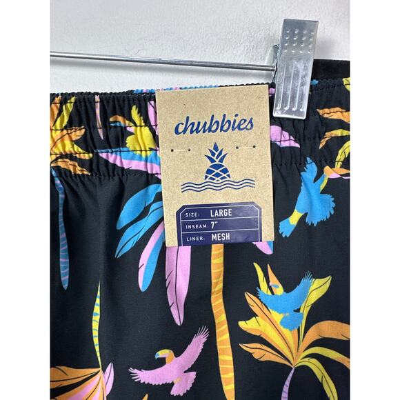 Chubbies NWT Men’s 7” Inseam Black Light Nights Beach Swim Shorts size Large - Picture 3 of 8